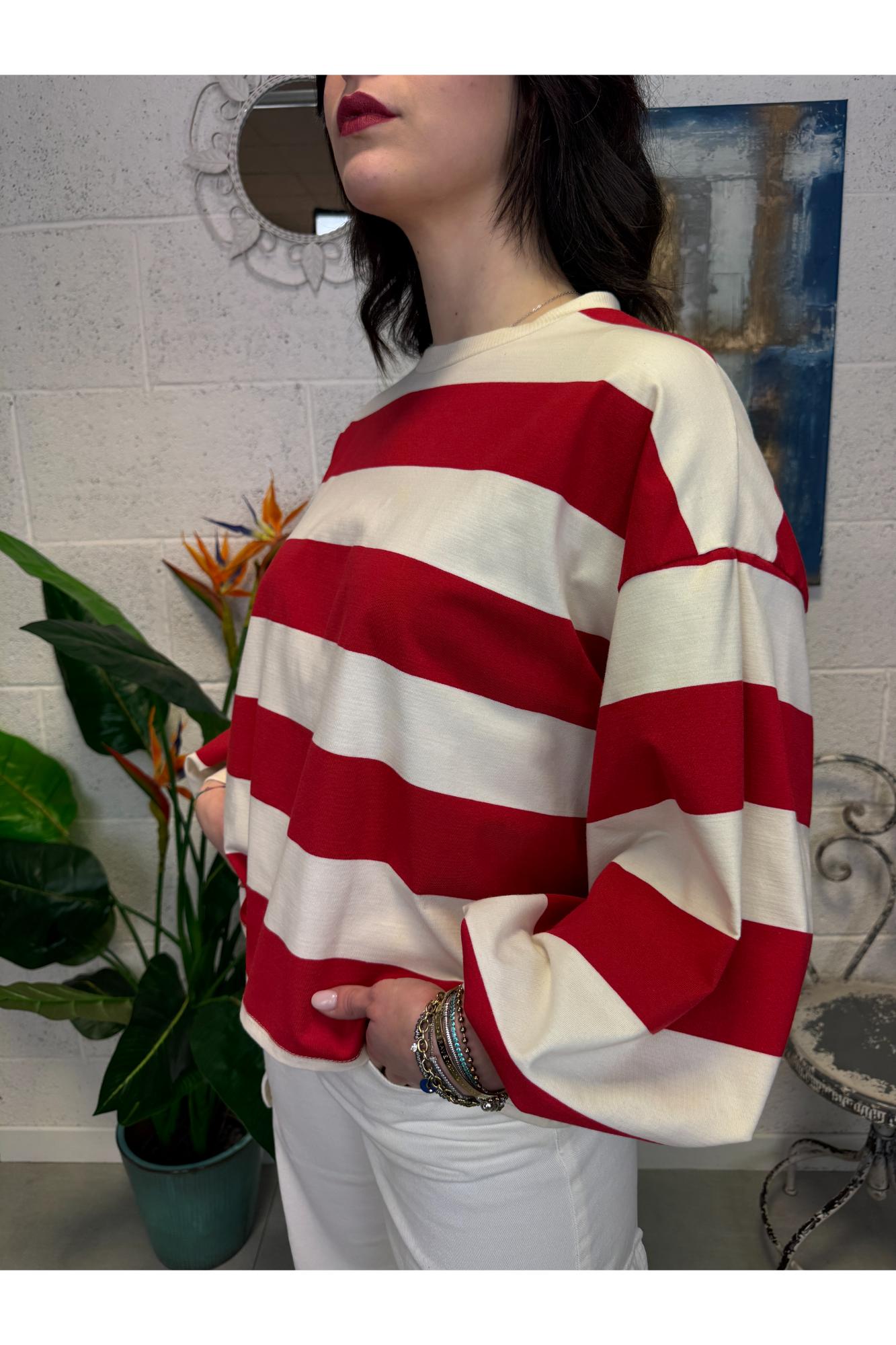 PHILIA LOFT Maglia rigata Philia loft Rosso