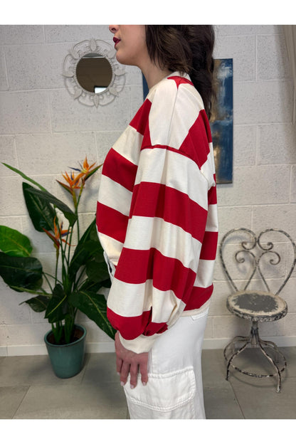 PHILIA LOFT Maglia rigata Philia loft Rosso