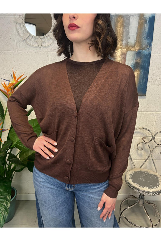 PHILIA LOFT Cardigan base Philia loft Cioccolato