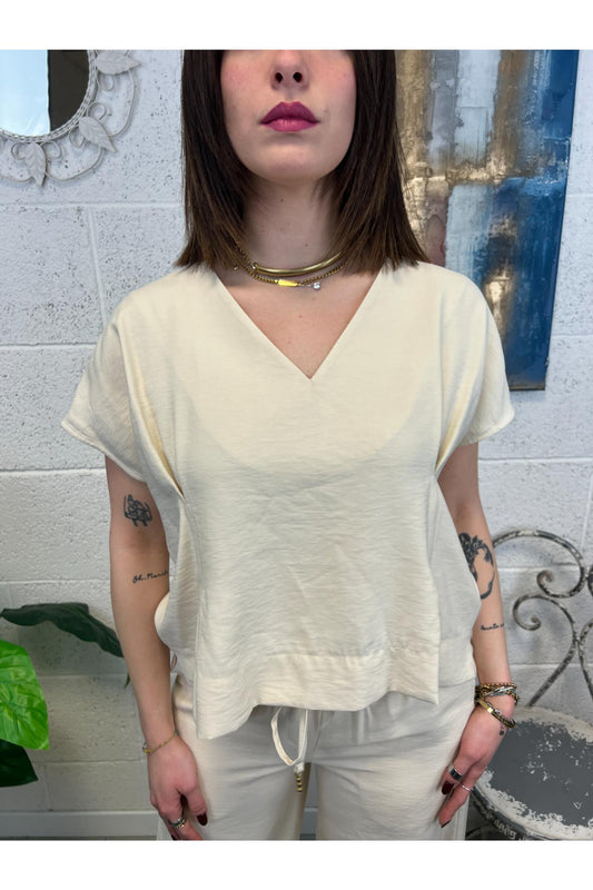 PHILIA LOFT Blusa in misto voscosa Philia loft Burro