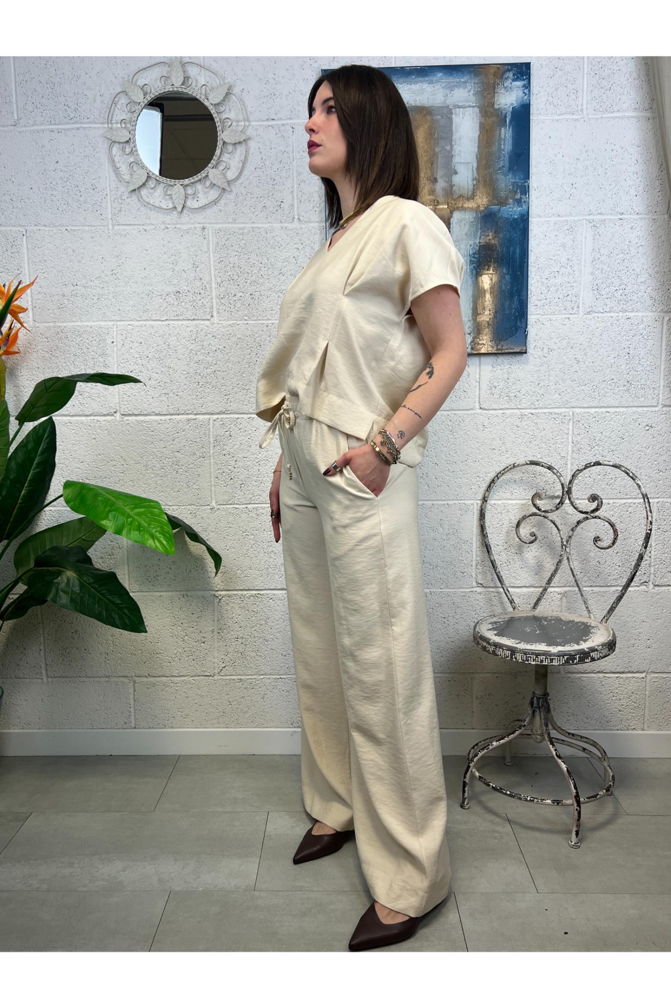 PHILIA LOFT Blusa in misto voscosa Philia loft Burro