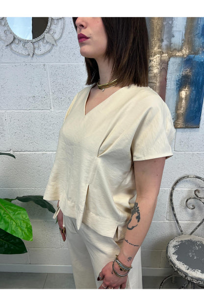 PHILIA LOFT Blusa in misto voscosa Philia loft Burro
