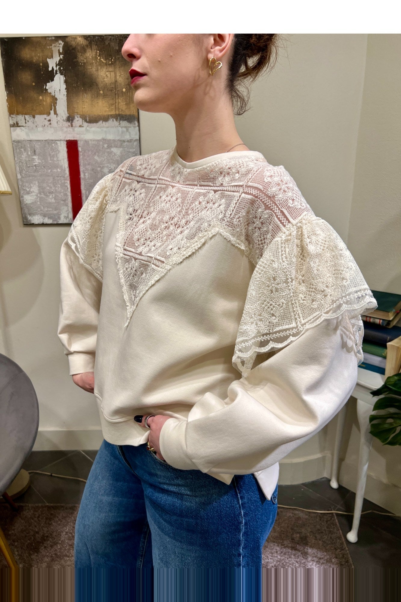 Felpa con pizzo Philia loft