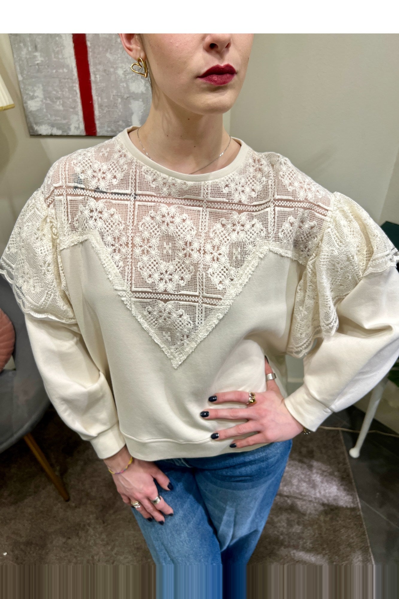 Felpa con pizzo Philia loft