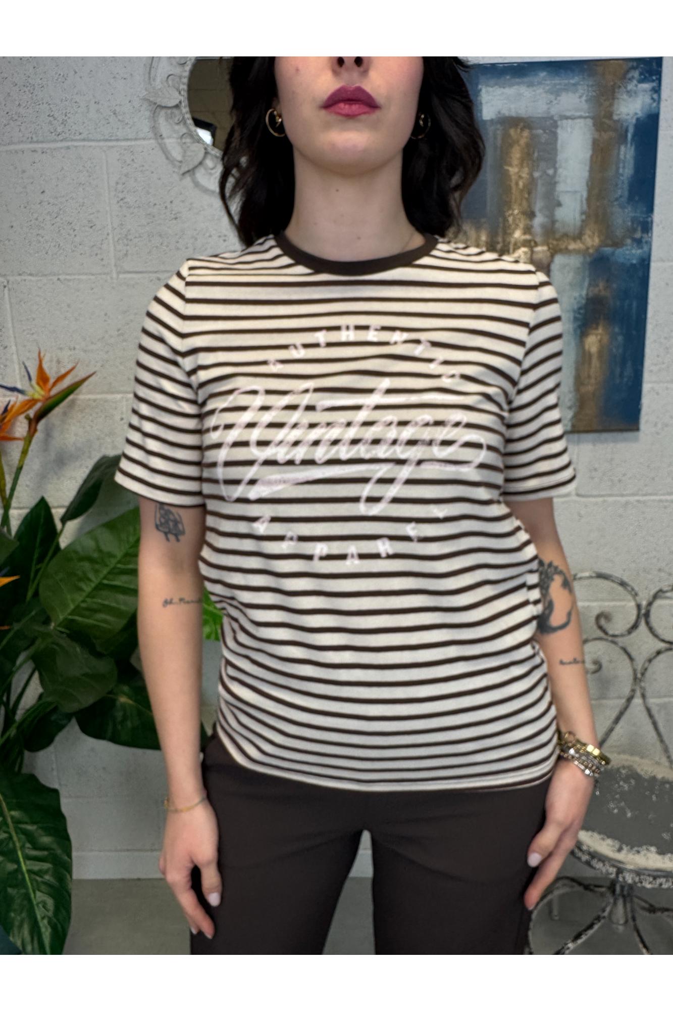 SOUVENIR T-shirt rigata Souvenir Cioccolato