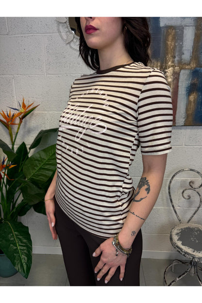 SOUVENIR T-shirt rigata Souvenir Cioccolato