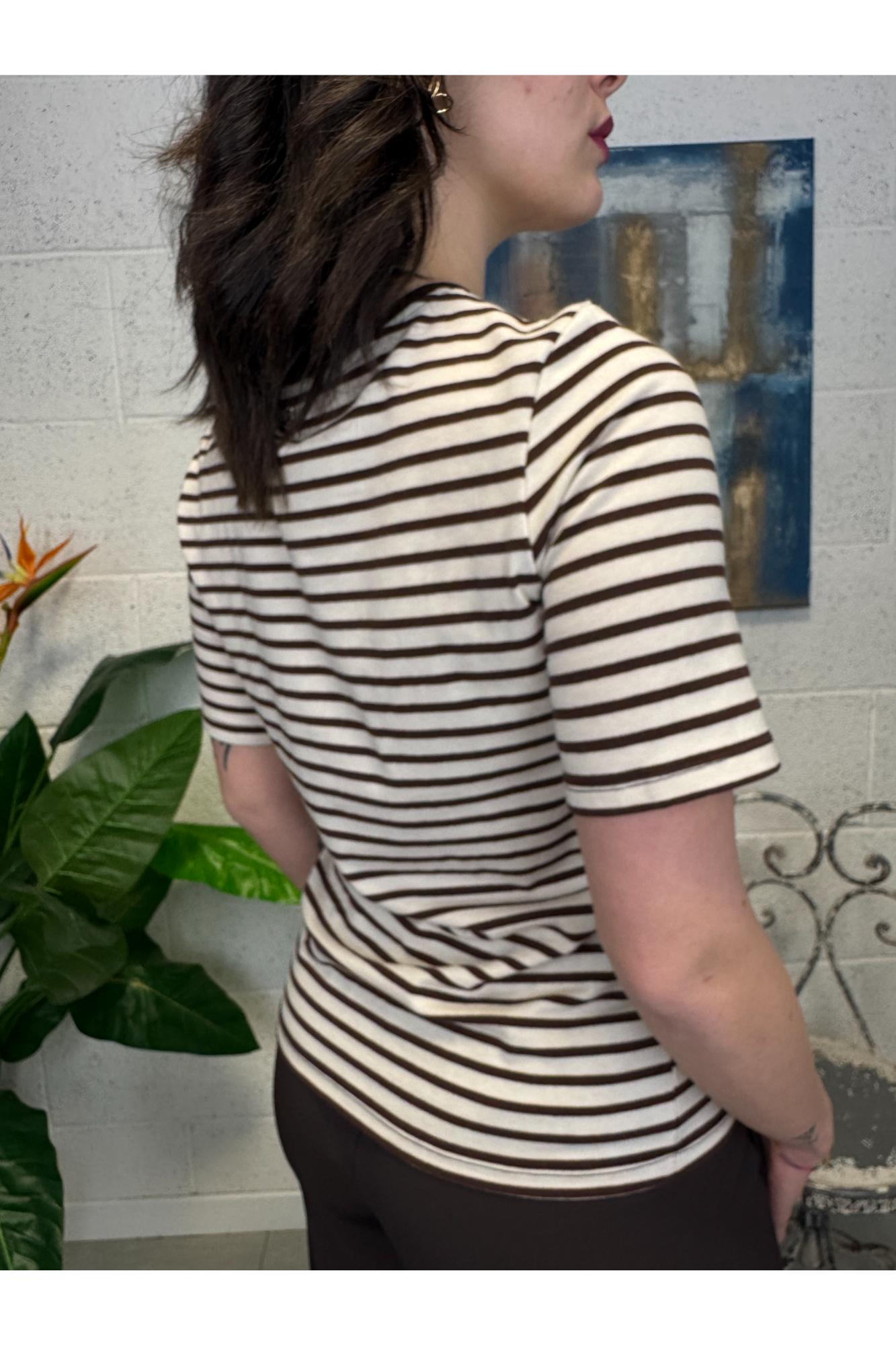 SOUVENIR T-shirt rigata Souvenir Cioccolato