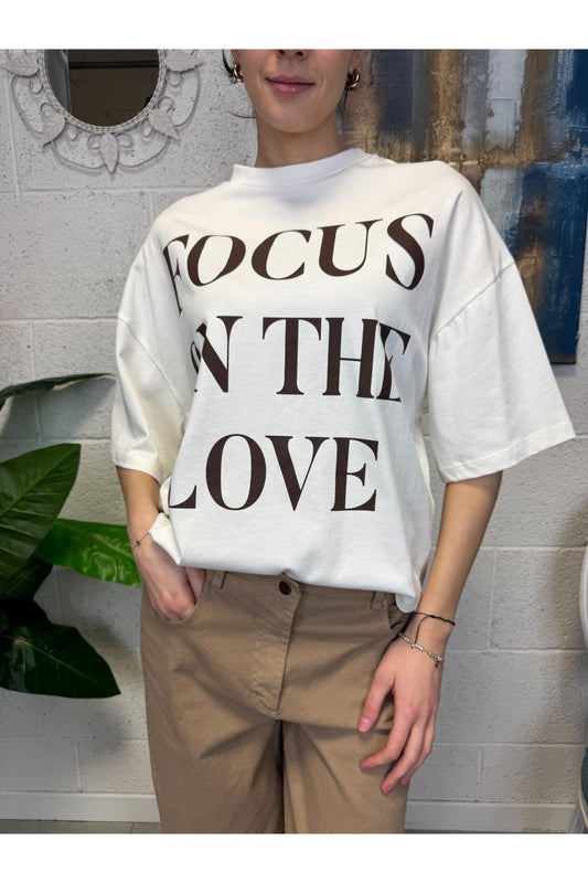 SOUVENIR Felpa con scritta Souvenir Panna