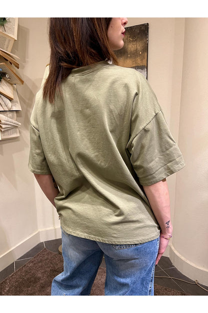 SUSY MIX T-shirt scritta Susy mix Salvia