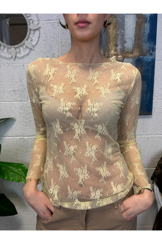 SUSY MIX Maglia in pizzo Susy mix Giallo