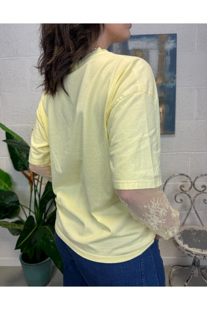 SUSY MIX T-shirt con pizzo Susy mix Giallo