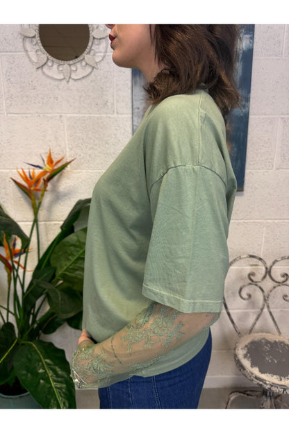 SUSY MIX T-shirt con pizzo Susy mix Verde