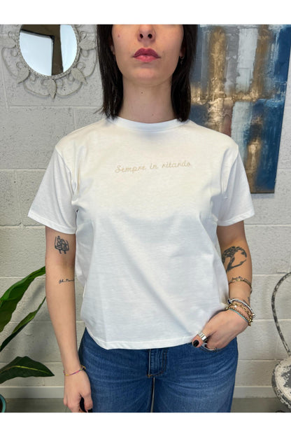 SUSY MIX T- shirt sempre in ritardo Susy mix Sabbia