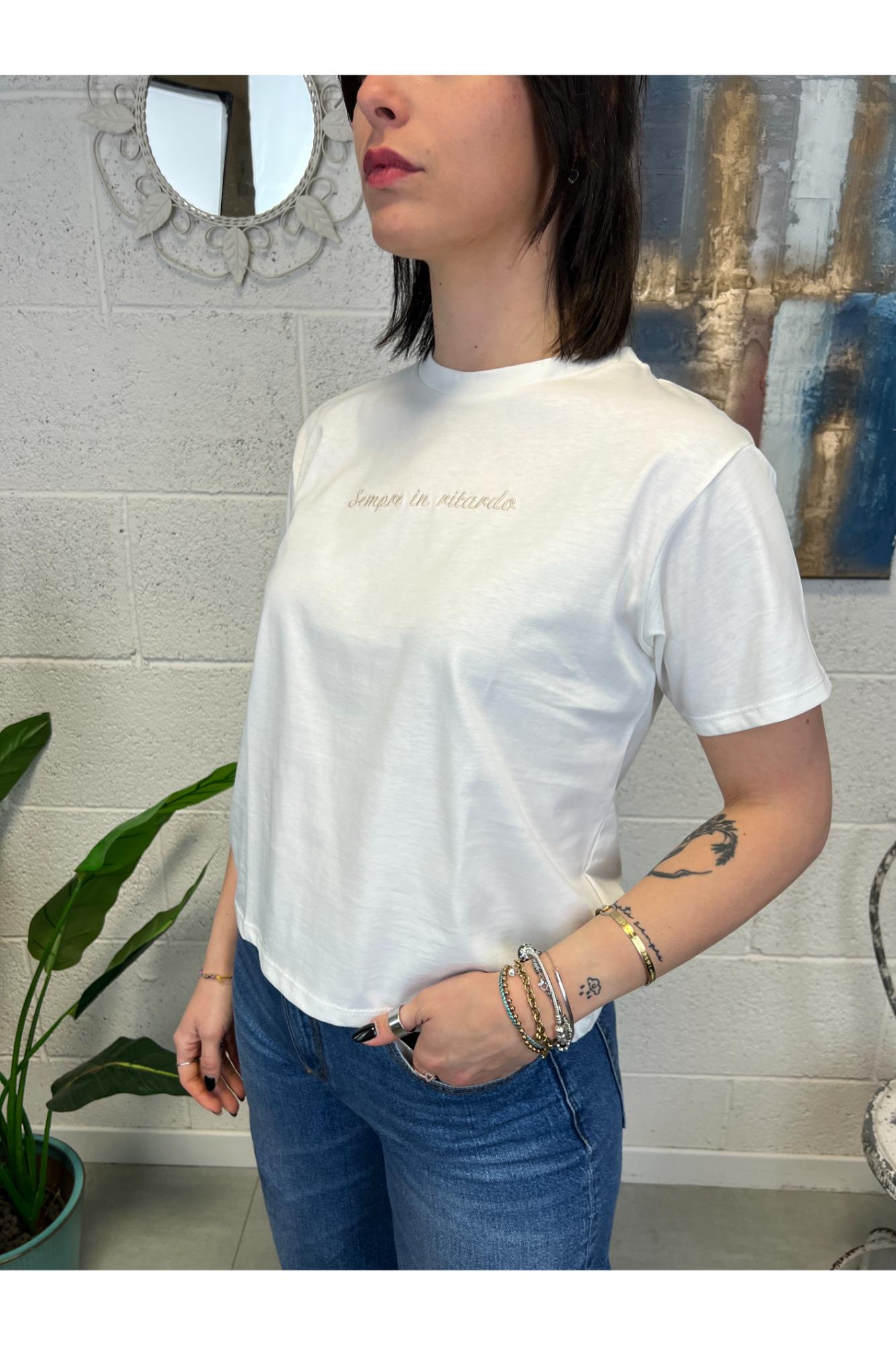 SUSY MIX T- shirt sempre in ritardo Susy mix Sabbia