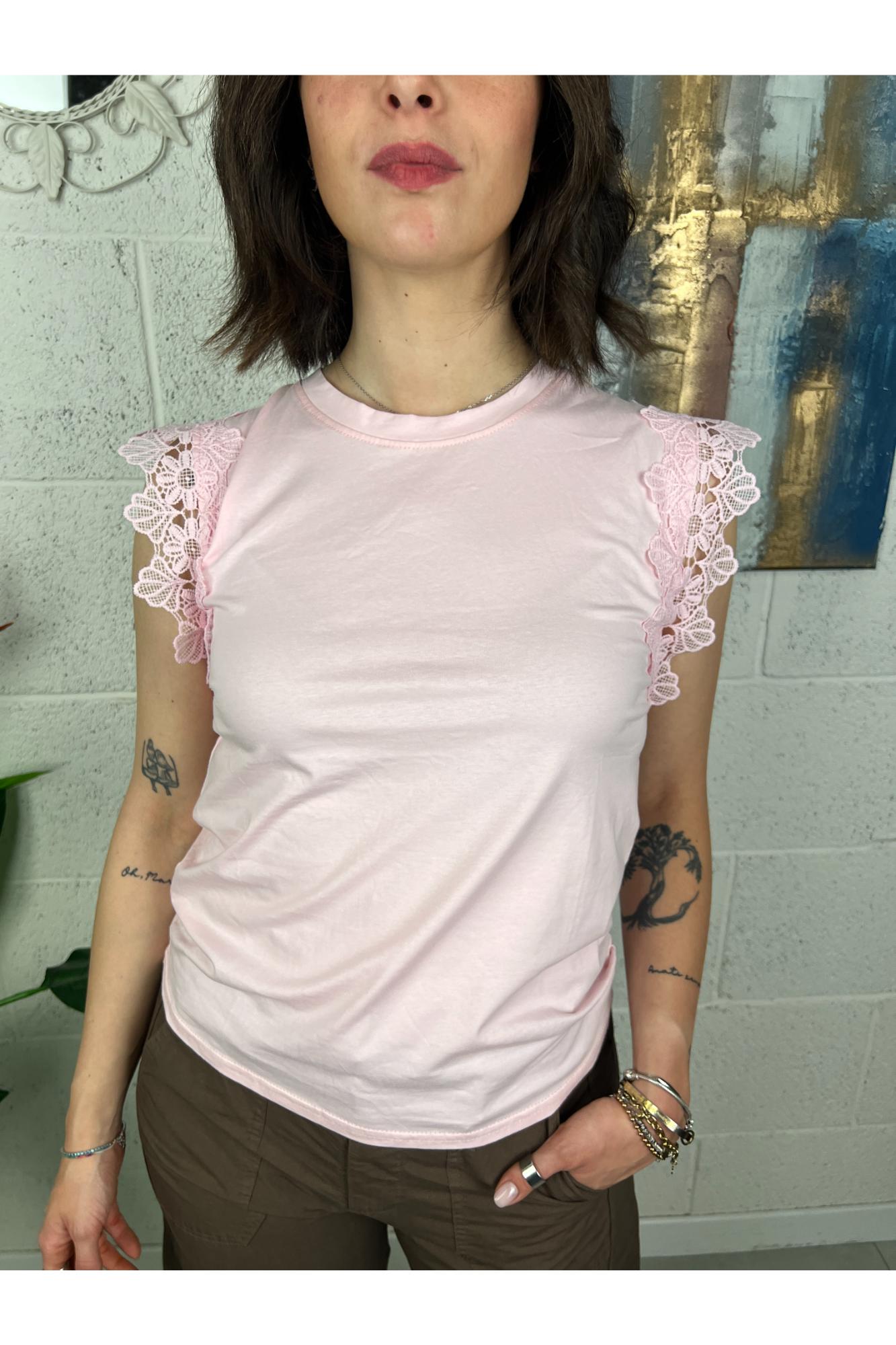 SUSY MIX T- shirt con pizzo Susy mix Rosa