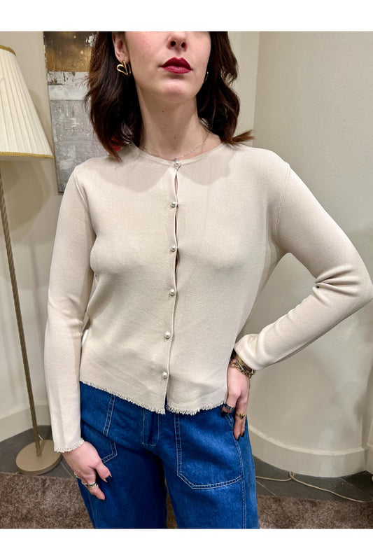 SUSY MIX Giacchino girocollo Susy mix Beige