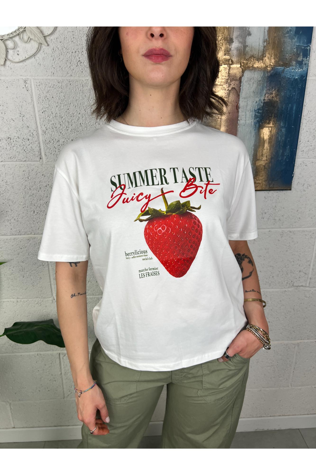 SUSY MIX T- shirt fragola Susy mix Bianco