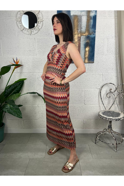 SUSY MIX Abito stile missoni Fucsia