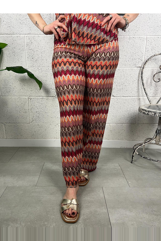 SUSY MIX Pantalone stile missoni Susy mix Fucsia