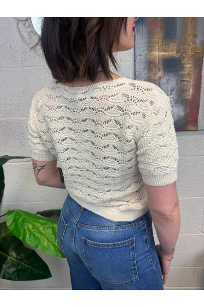 SUSY MIX Cardigan bottoni gioiello Susy mix Crema