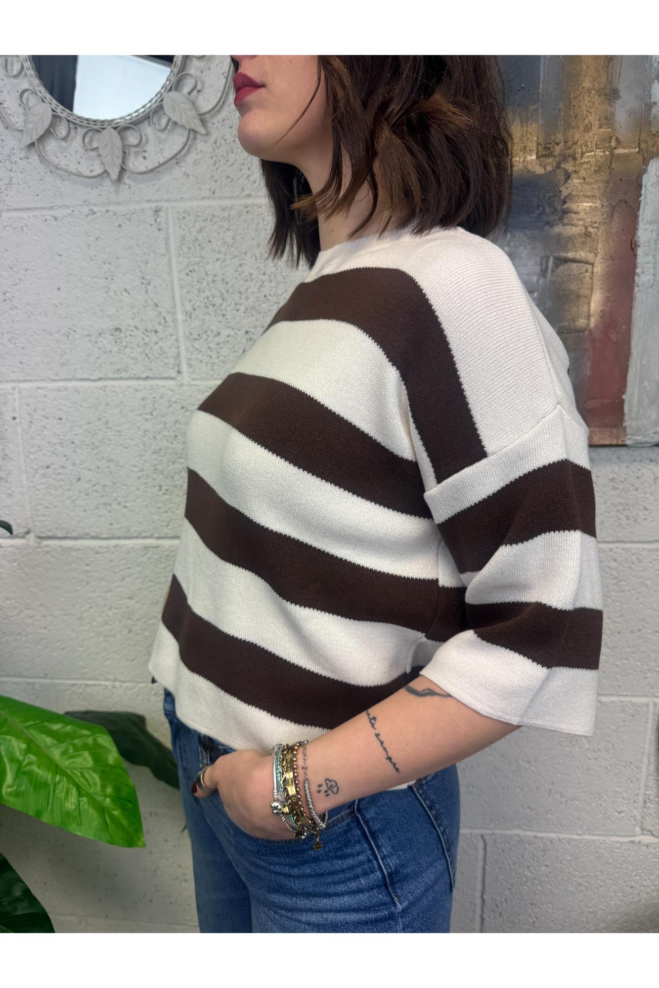 SUSY MIX Maglia rigata Susy mix Moro