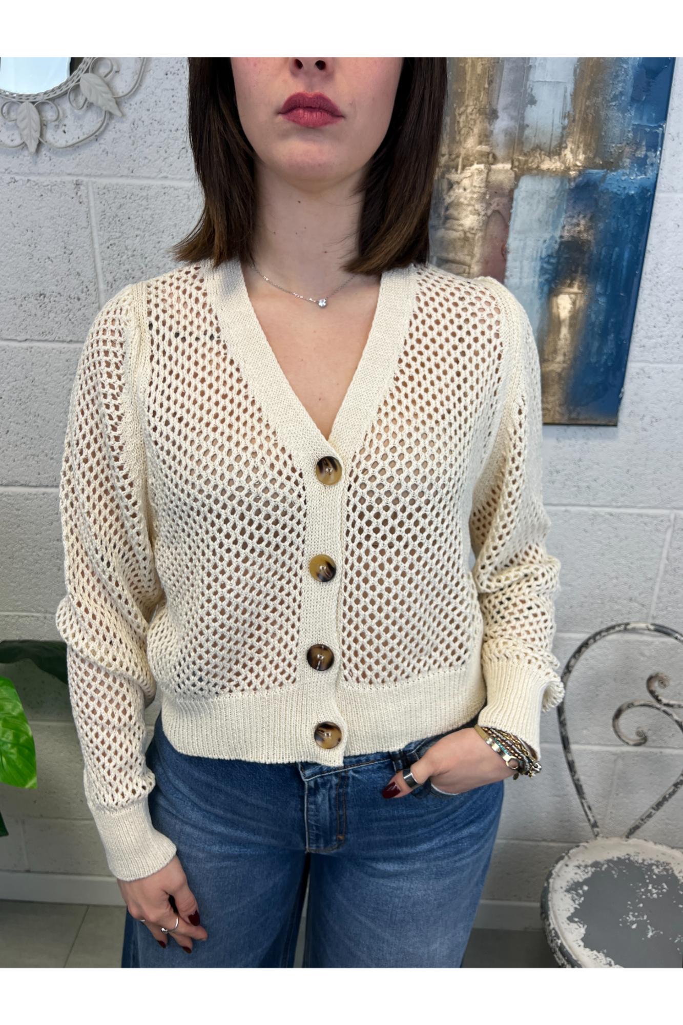 SUSY MIX Cardigan traforato Susy mix Latte