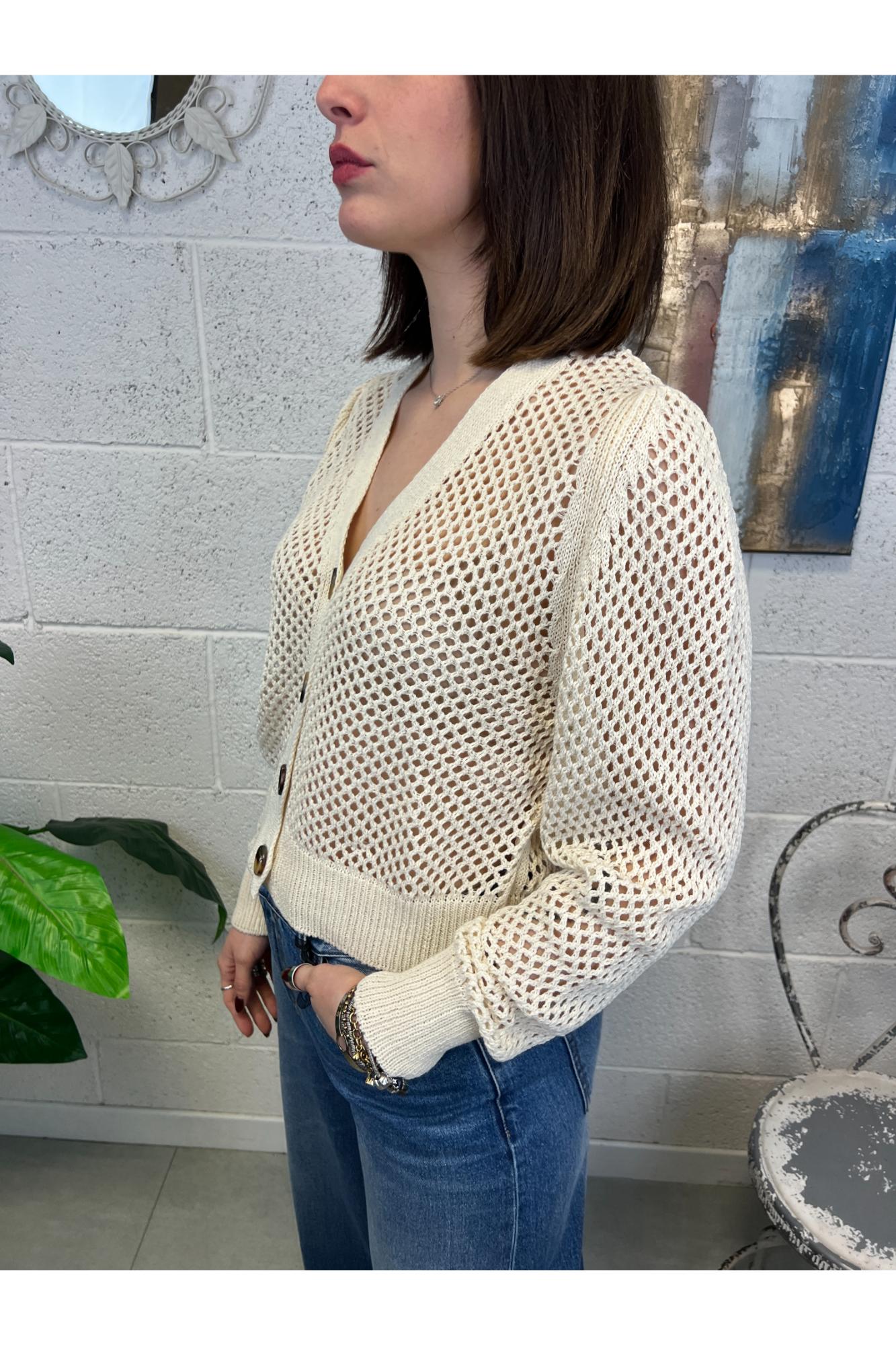 SUSY MIX Cardigan traforato Susy mix Latte