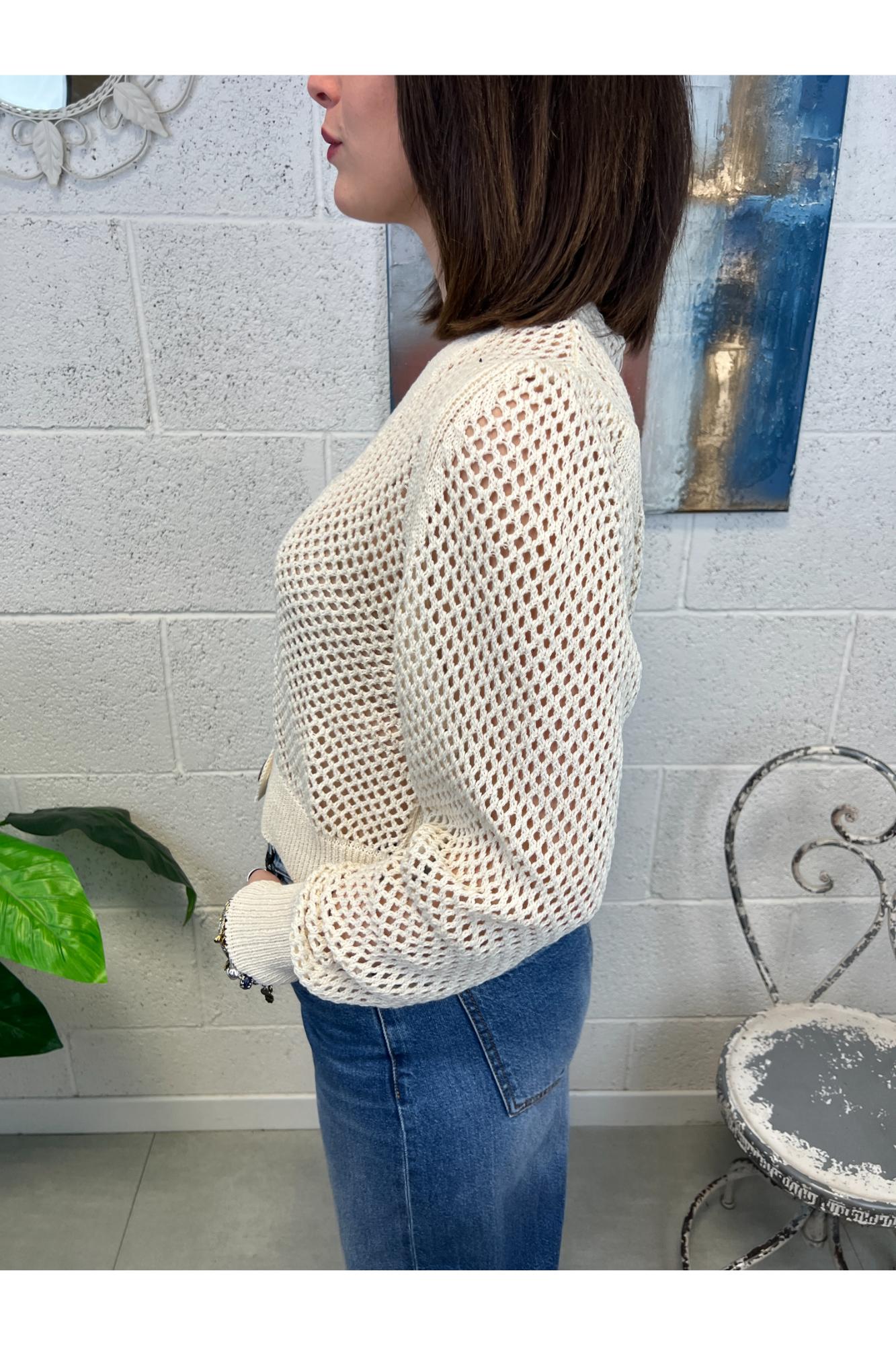 SUSY MIX Cardigan traforato Susy mix Latte