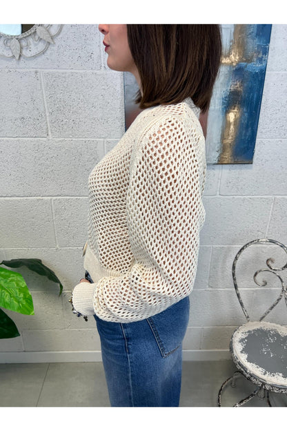 SUSY MIX Cardigan traforato Susy mix Latte