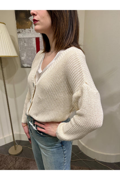 SUSY MIX Cardican bottoni gioiello Susy mix Latte