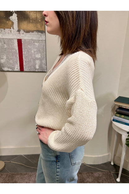 SUSY MIX Cardican bottoni gioiello Susy mix Latte