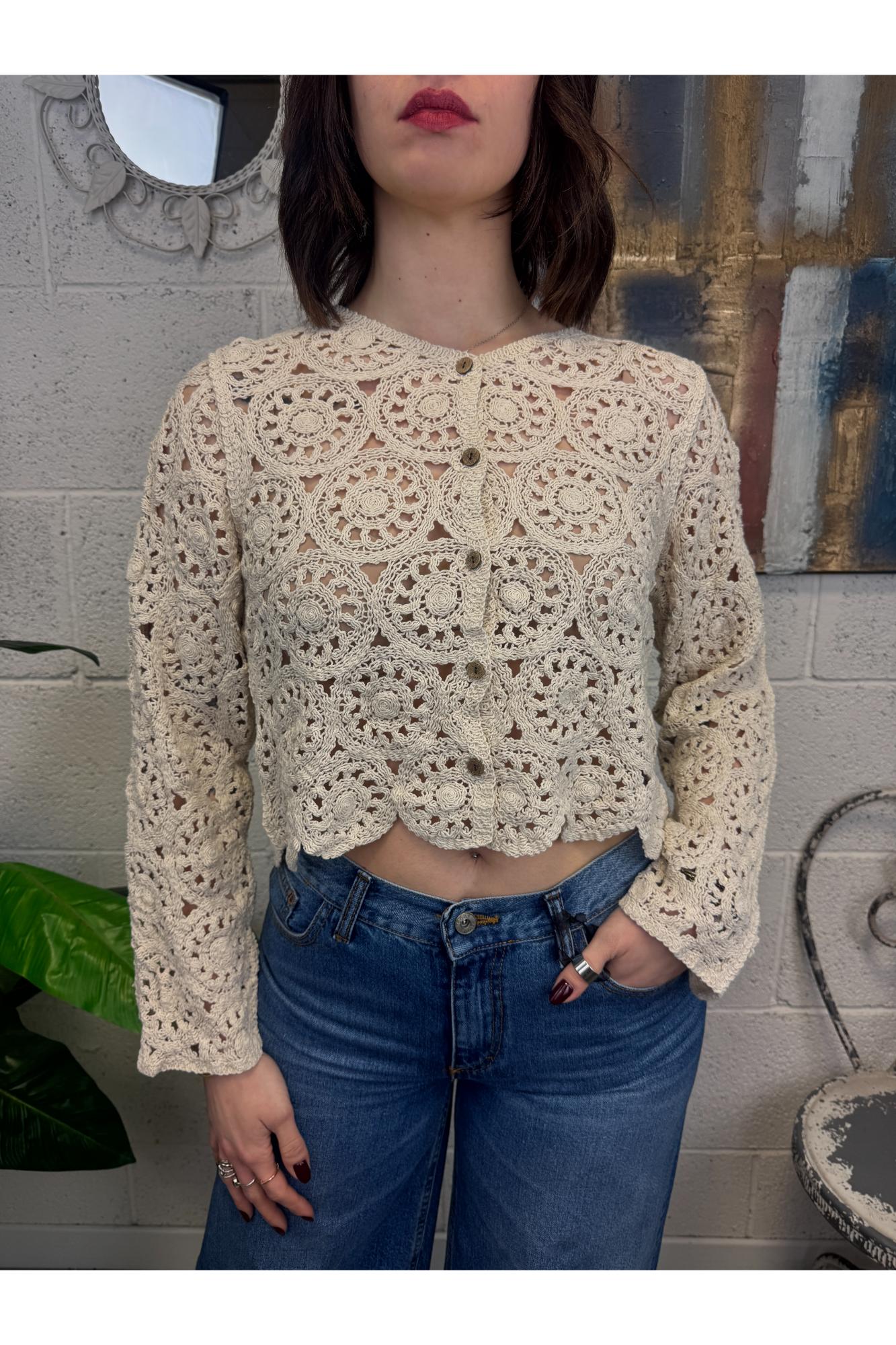 SUSY MIX Cardigan uncinetto Susy mix Latte