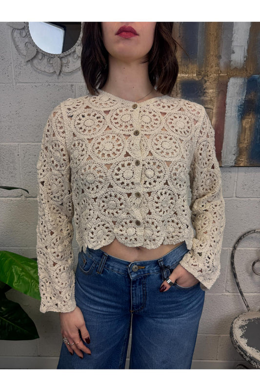 SUSY MIX Cardigan uncinetto Susy mix Latte