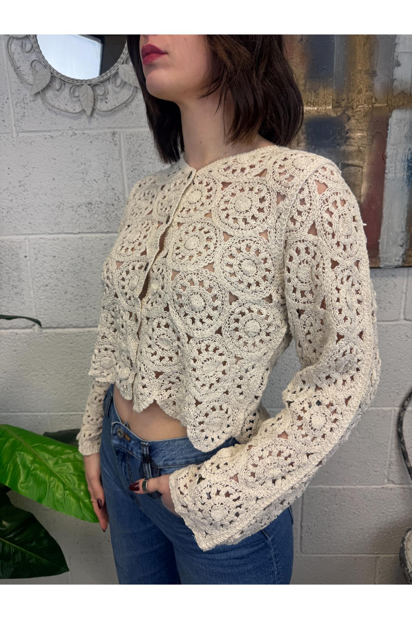 SUSY MIX Cardigan uncinetto Susy mix Latte