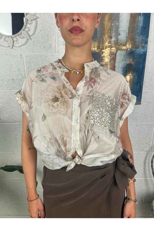 SUSY MIX fantasia con taschino di paillettes Latte