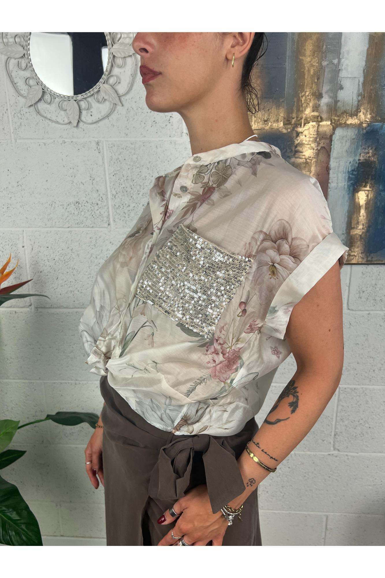 SUSY MIX fantasia con taschino di paillettes Latte
