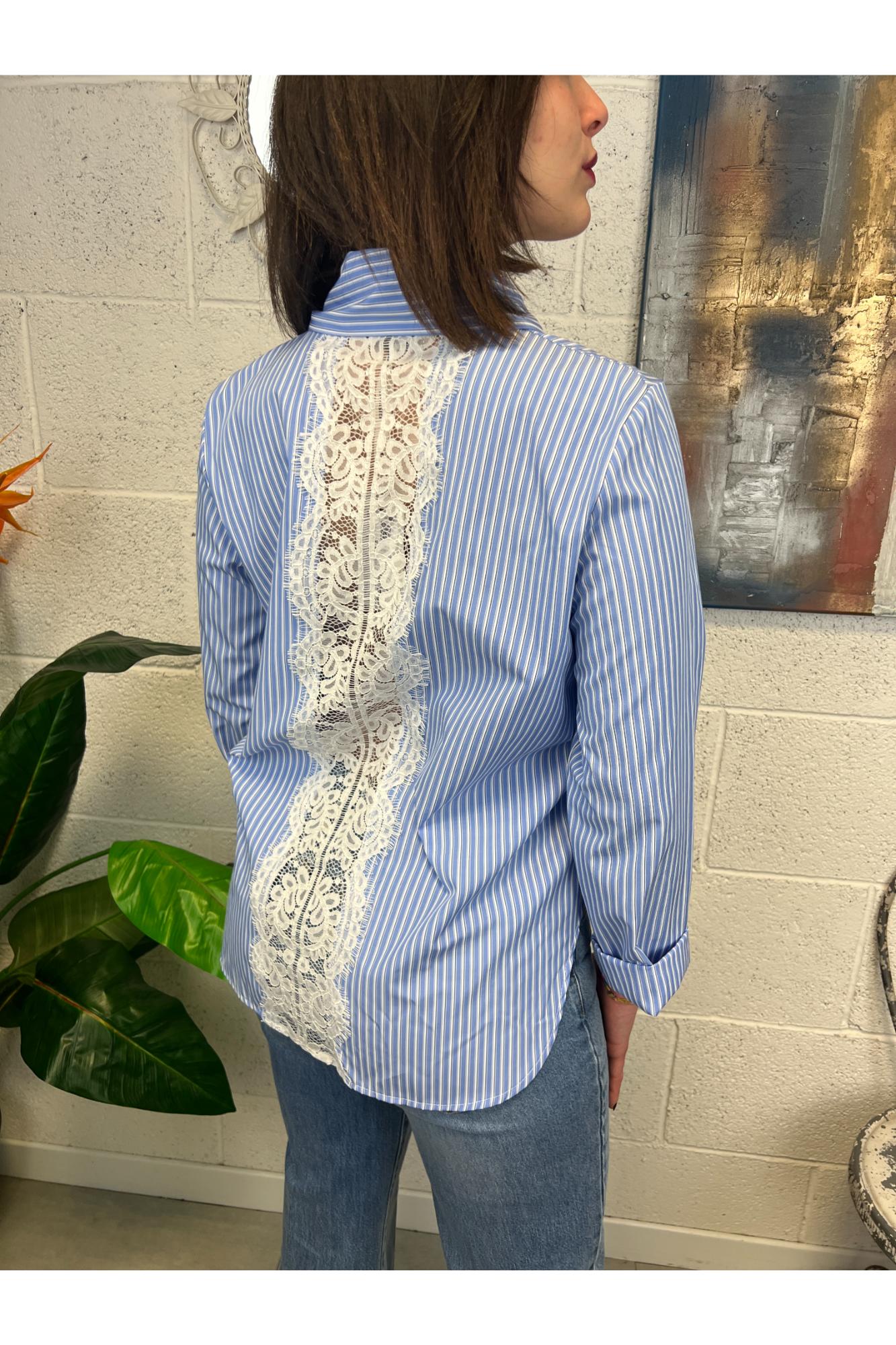 SUSY MIX Camicia con pizzo Susy mix Celeste