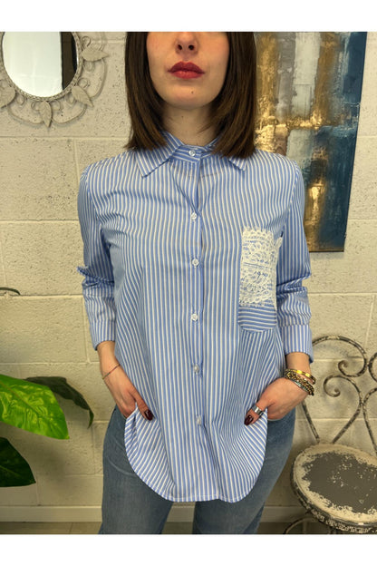 SUSY MIX Camicia con pizzo Susy mix Celeste