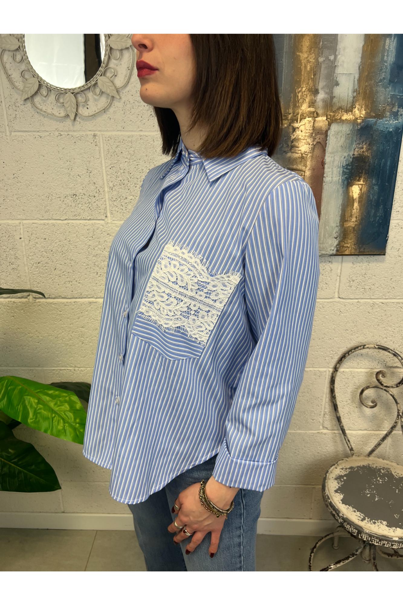SUSY MIX Camicia con pizzo Susy mix Celeste