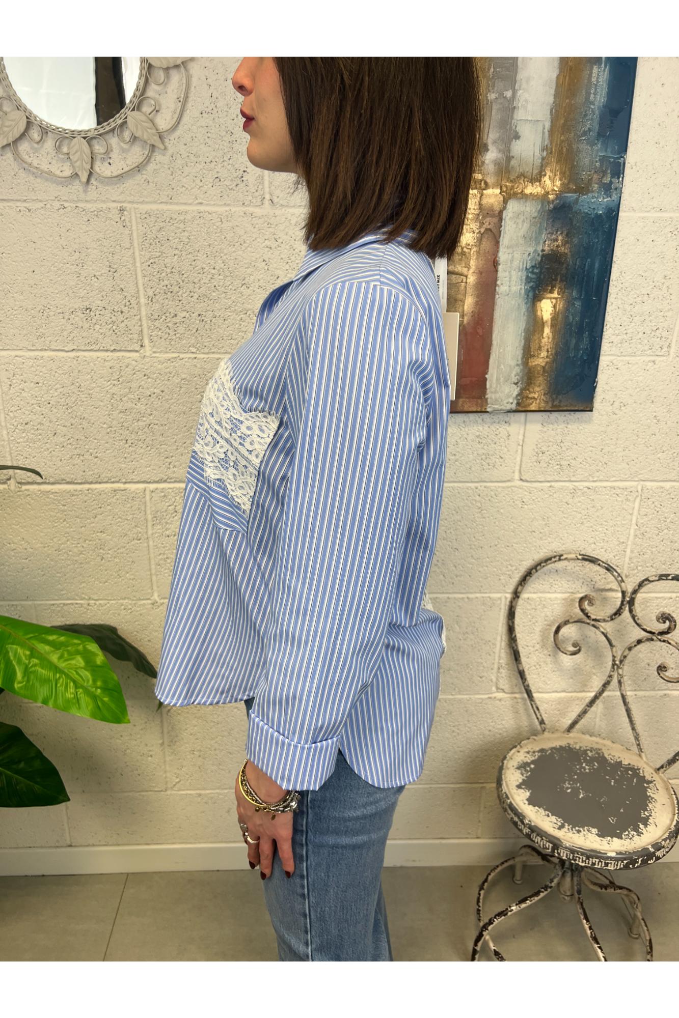 SUSY MIX Camicia con pizzo Susy mix Celeste