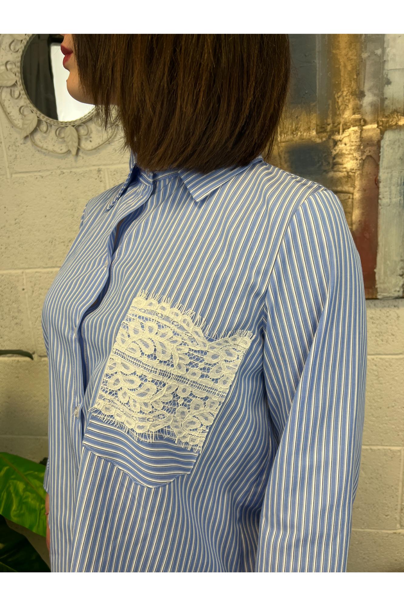 SUSY MIX Camicia con pizzo Susy mix Celeste