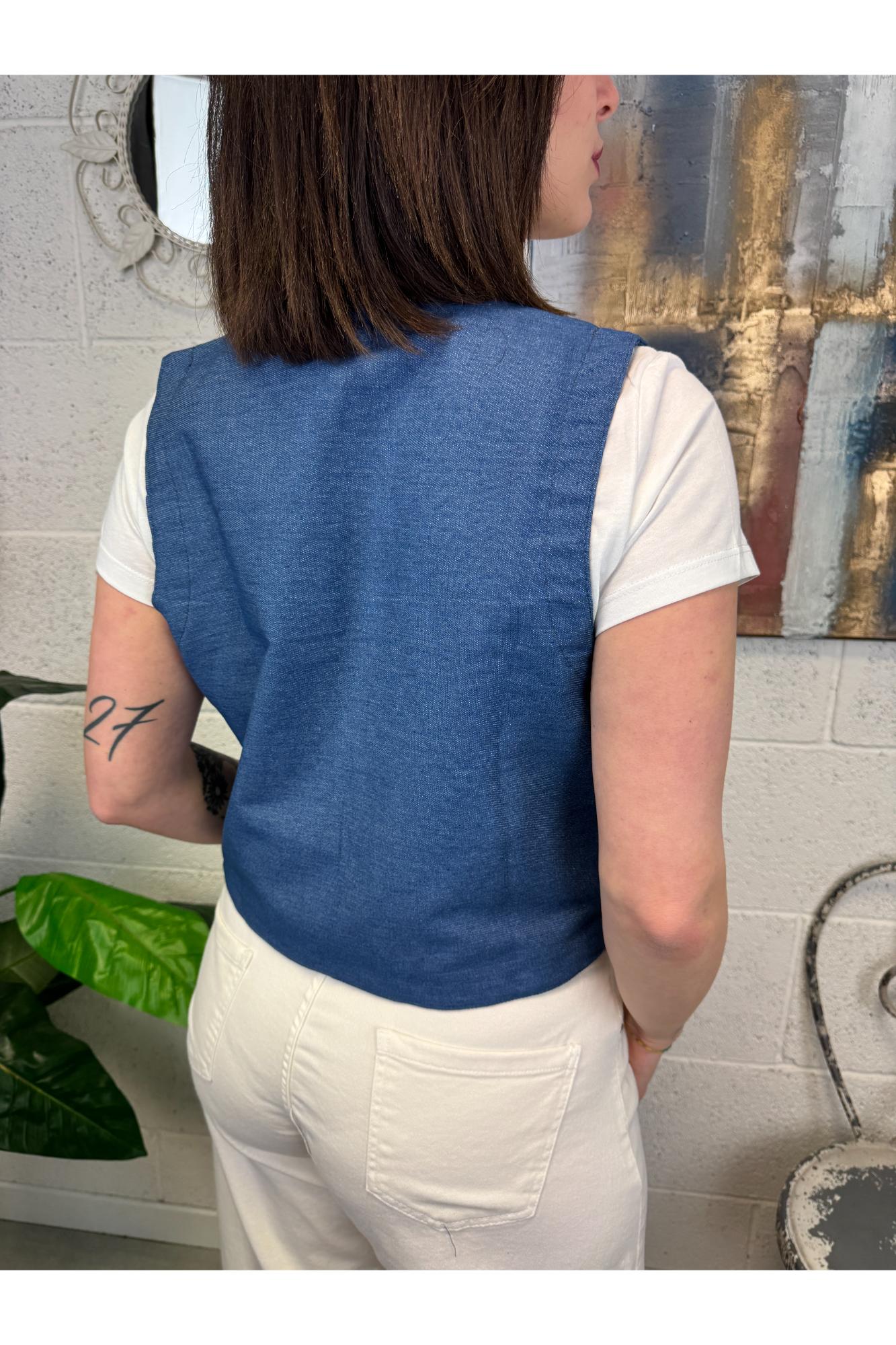 SUSY MIX Gilet ricamato Susy mix Jeans
