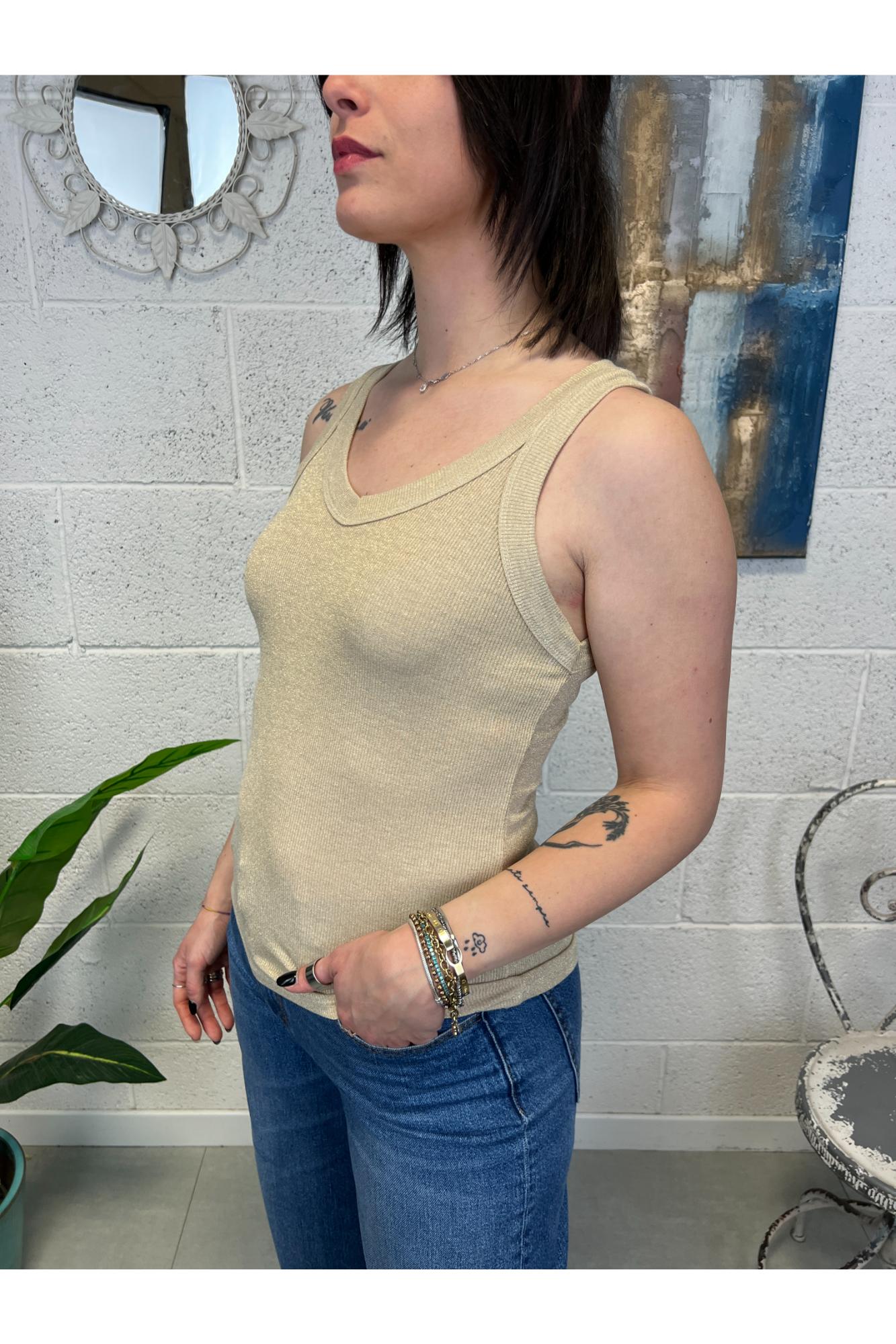 SUSY MIX Canottiera con lurex Susy mix Oro