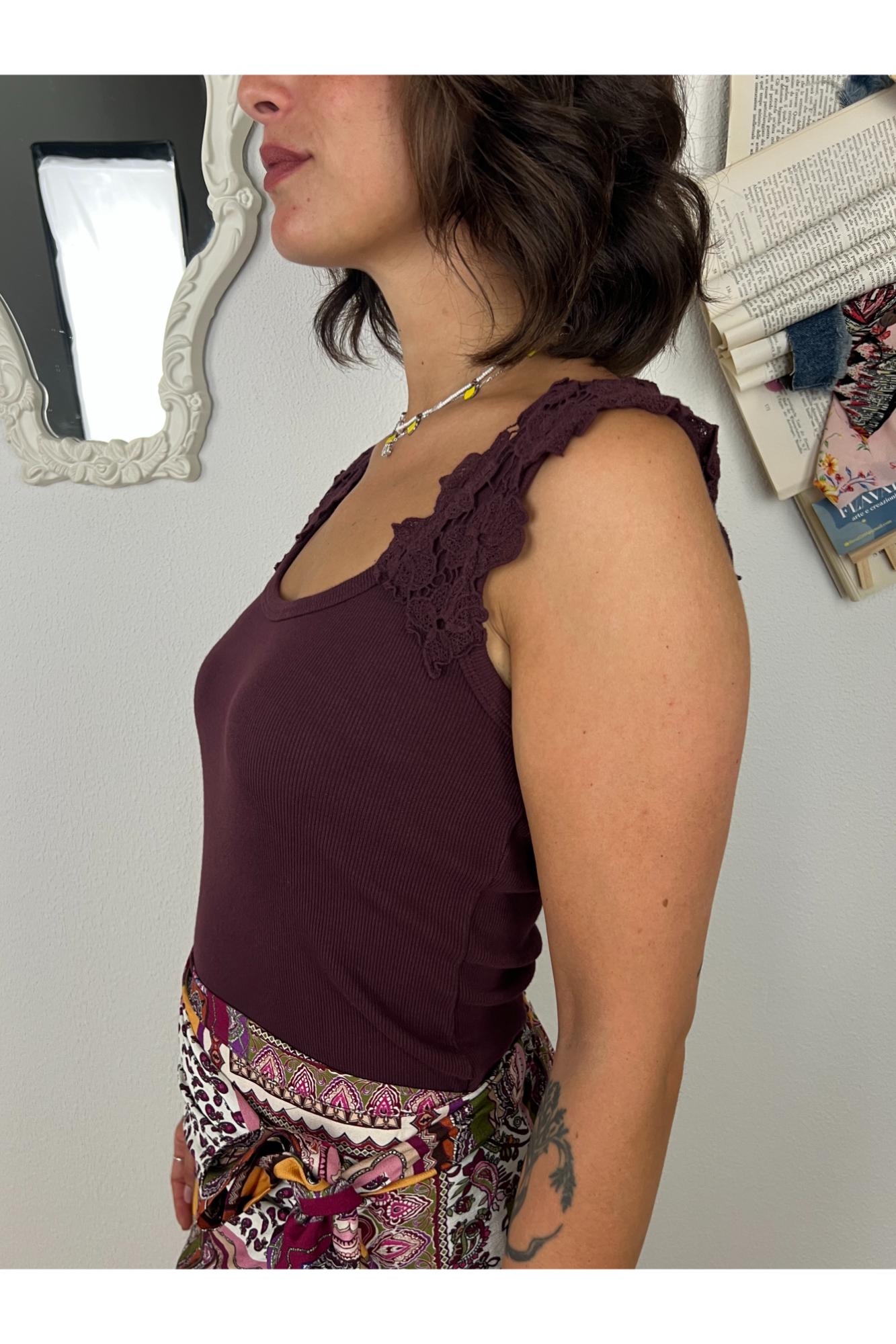 Maglia con pizzo Susy mix