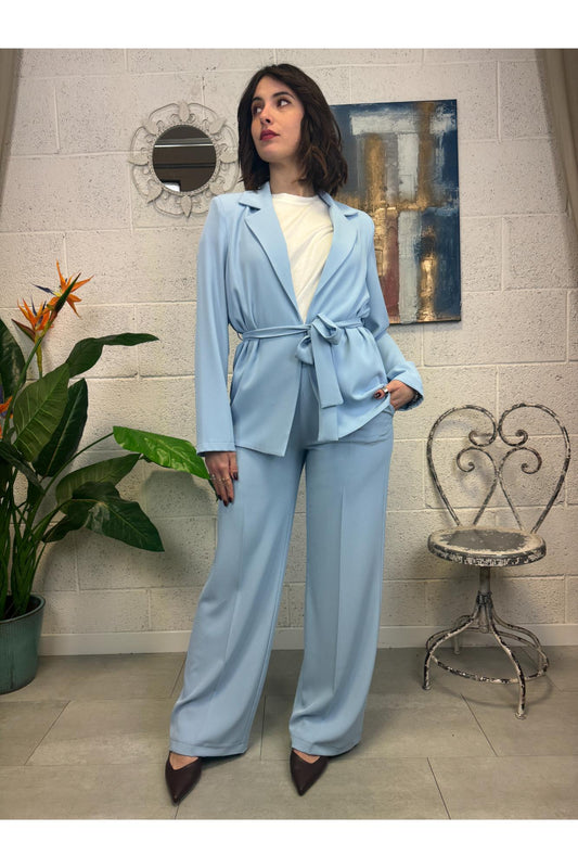 SUSY MIX Completo giacca e pantalone Susy mix Celeste