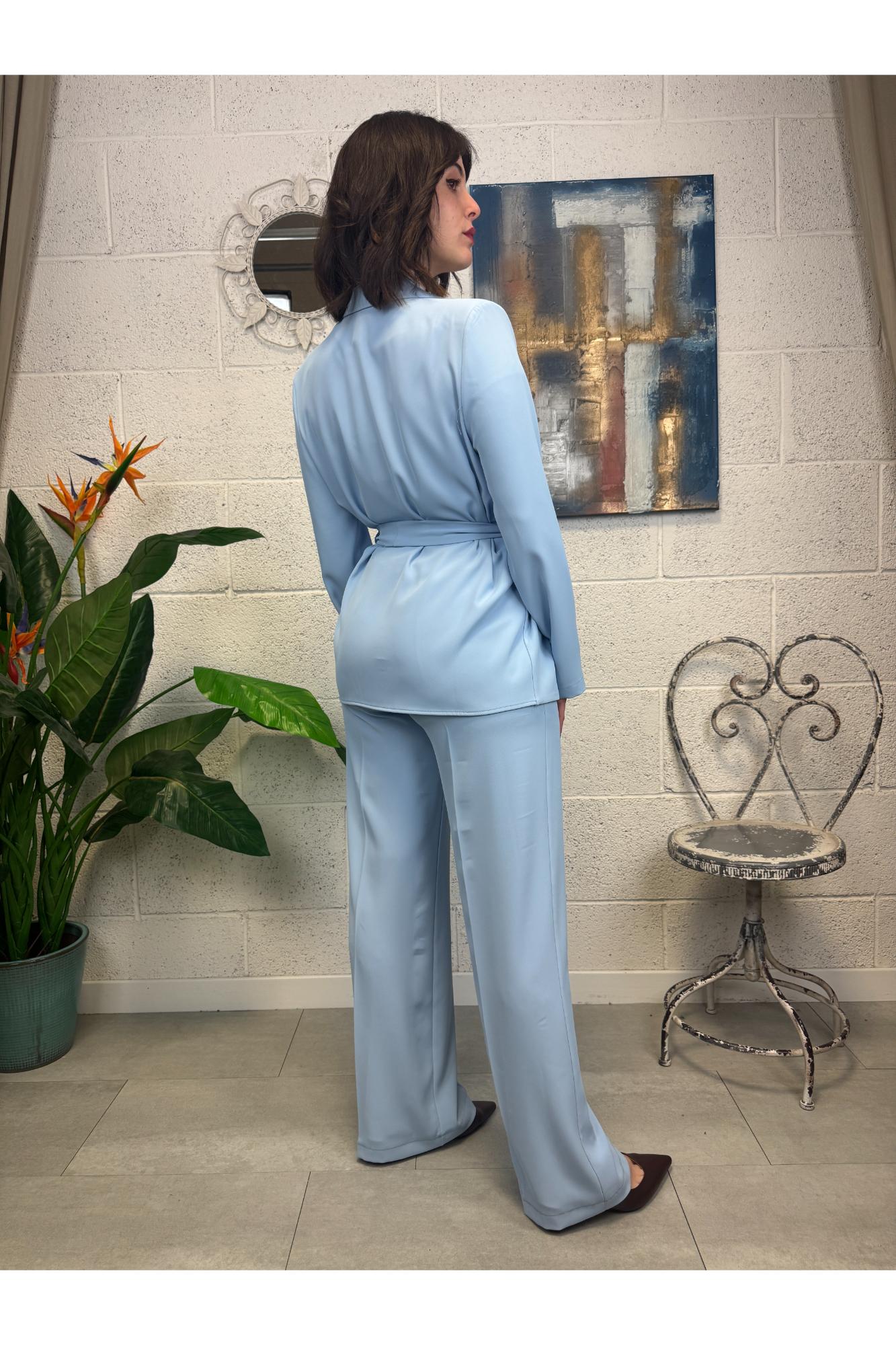SUSY MIX Completo giacca e pantalone Susy mix Celeste