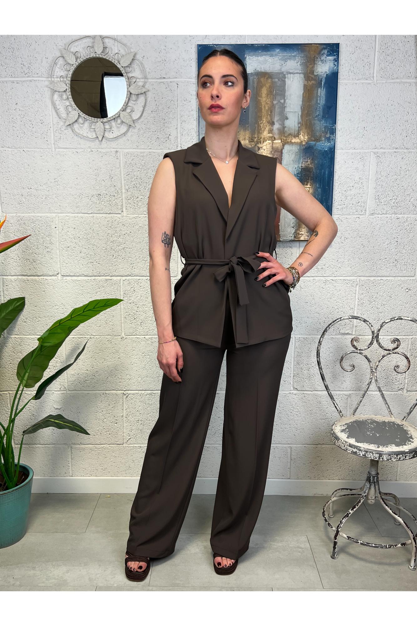 SUSY MIX Completo gilet e pantalone Susy mix Moro