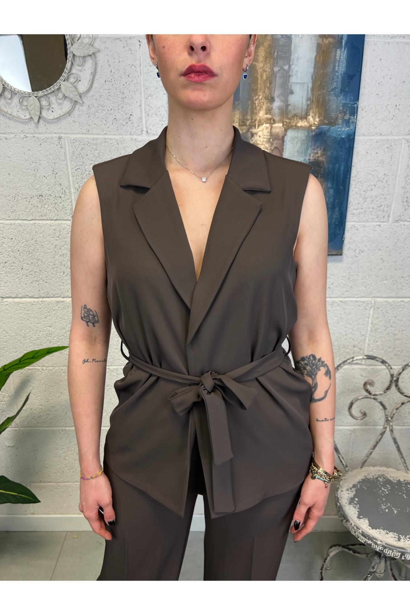 SUSY MIX Completo gilet e pantalone Susy mix Moro