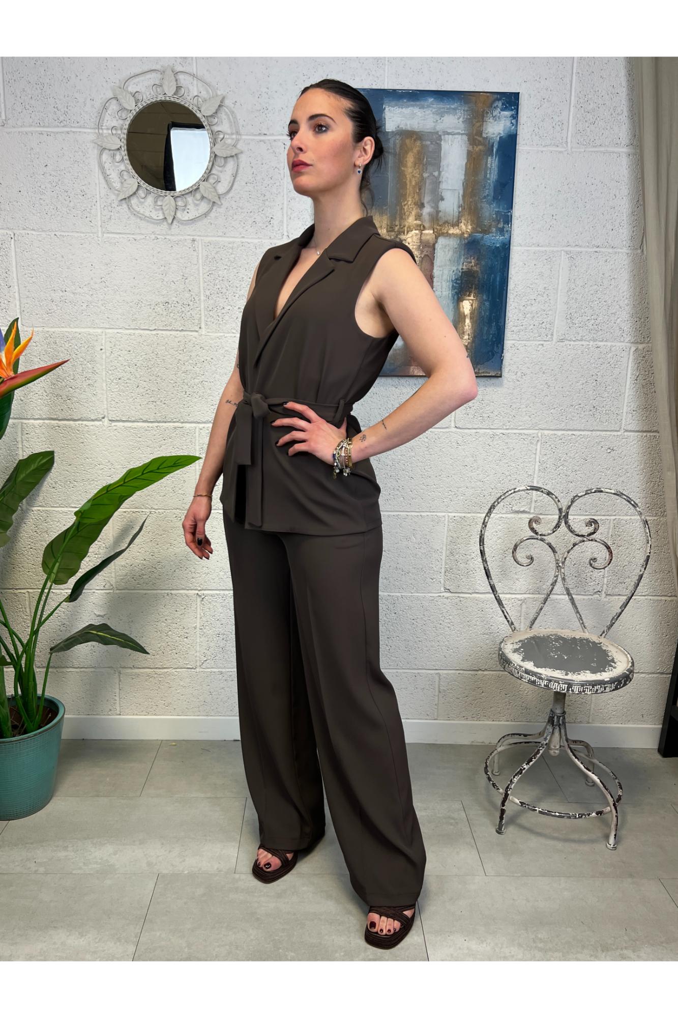 SUSY MIX Completo gilet e pantalone Susy mix Moro