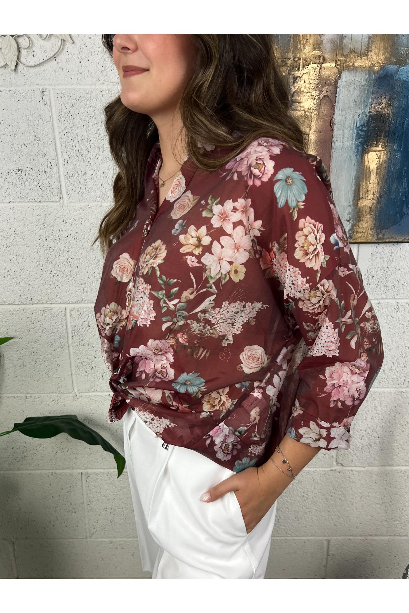 SUSY MIX Camicia fiorata Susy mix Vino